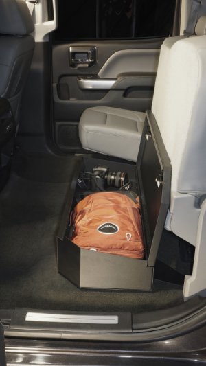 Chevrolet Silverado 1500 Underseat Lockbox - Rear 60% Bench Seat - Tuffy Products - 2/3 Length with Keyed Lock - Black - `07-`19